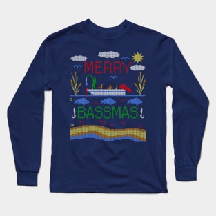 Funny Bass Fishing Merry Bassmas Ugly Christmas Sweater Shirt Long Sleeve T-Shirt